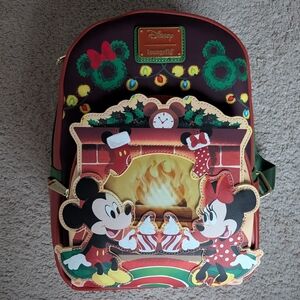 Disney Festive Mickey Mouse Red and Green Backpack
